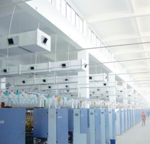 Yarn plant air cooling system installation by evapoler